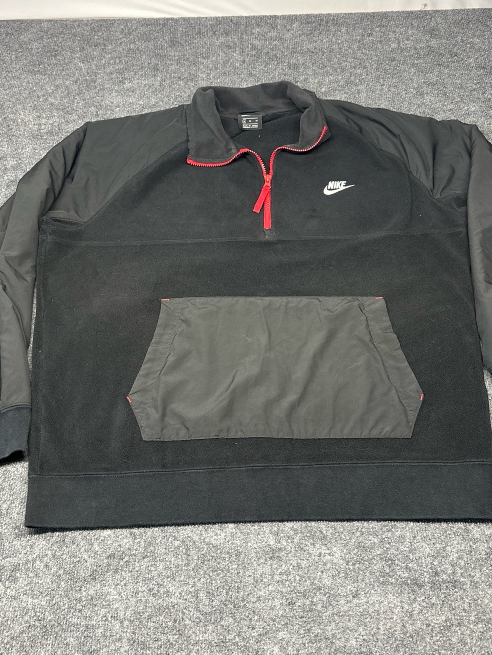 Nike Black Half-Zip Pullover with Red Zip Accents